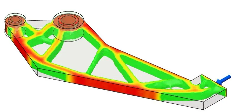 Gripper arm stress simulation