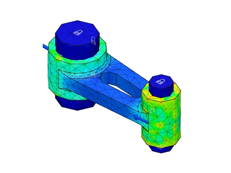Finite element stress simulation result
