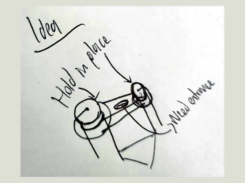 Hand sketch of a part idea